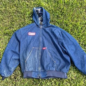 Mens dickies XXL denim zip up work wear jacket